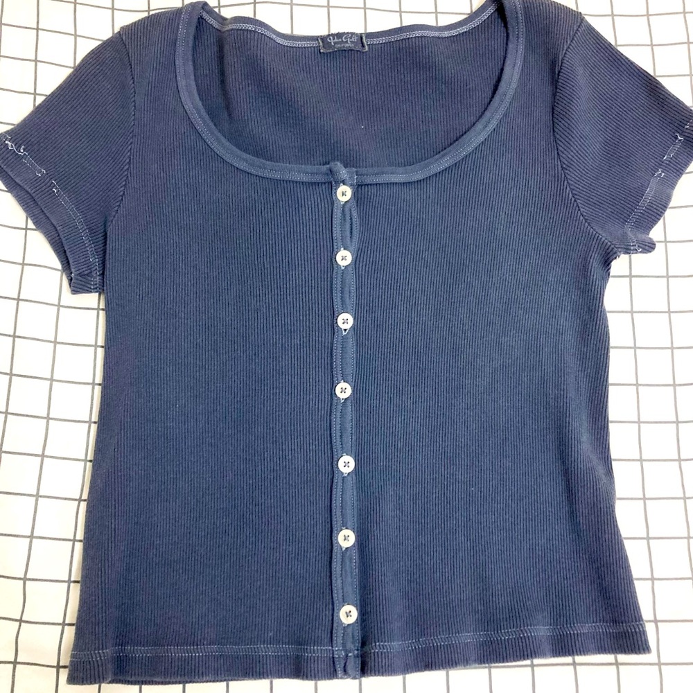 Brandy Melville dark blue Zelly top